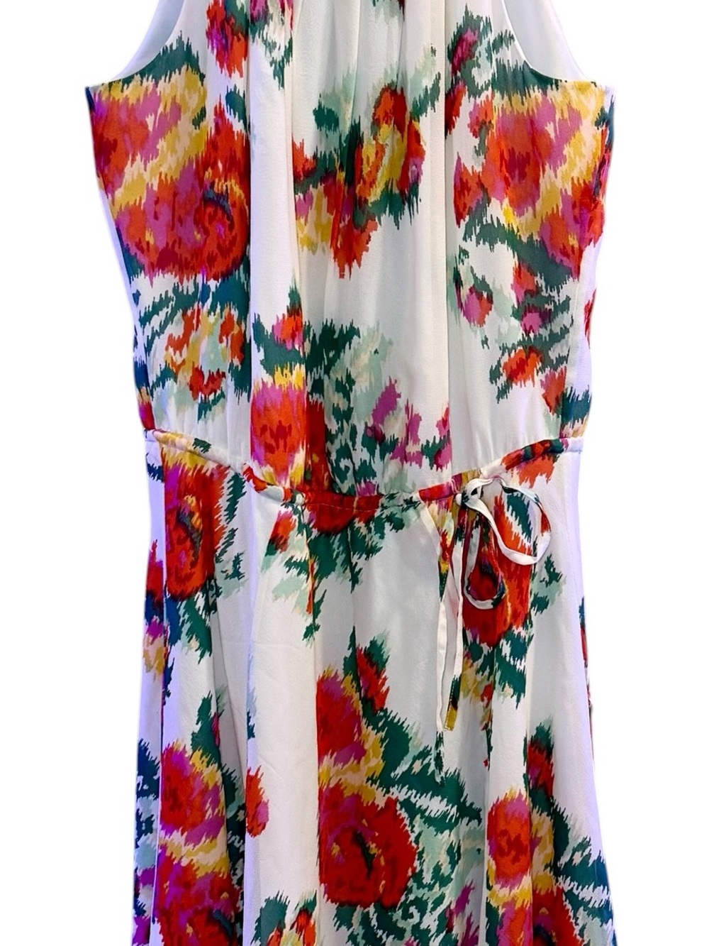 Joie Makana Floral Silk Halter Dress Porcelain Cream As Seen on Jane the Virgin